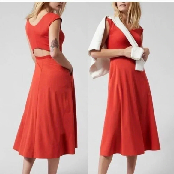 Athleta Ryder Dress in Currant Red Women's Size Large Has Pockets!!! - Picture 7 of 7
